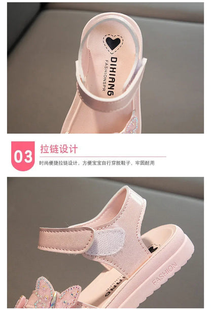 Summer Sandals for Girls Colorful Bow Children's Sandals Shoes Anti Slip Wear-resistant Soft Bottom Girls Shoes Free Shipping