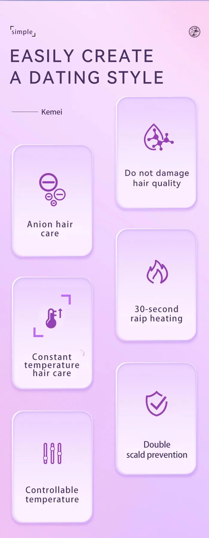 Ceramic Curling Iron 1 Barrel Hair Curler for Hair Rotating Produces Classic Curls for Use on Short Medium and Long Hair