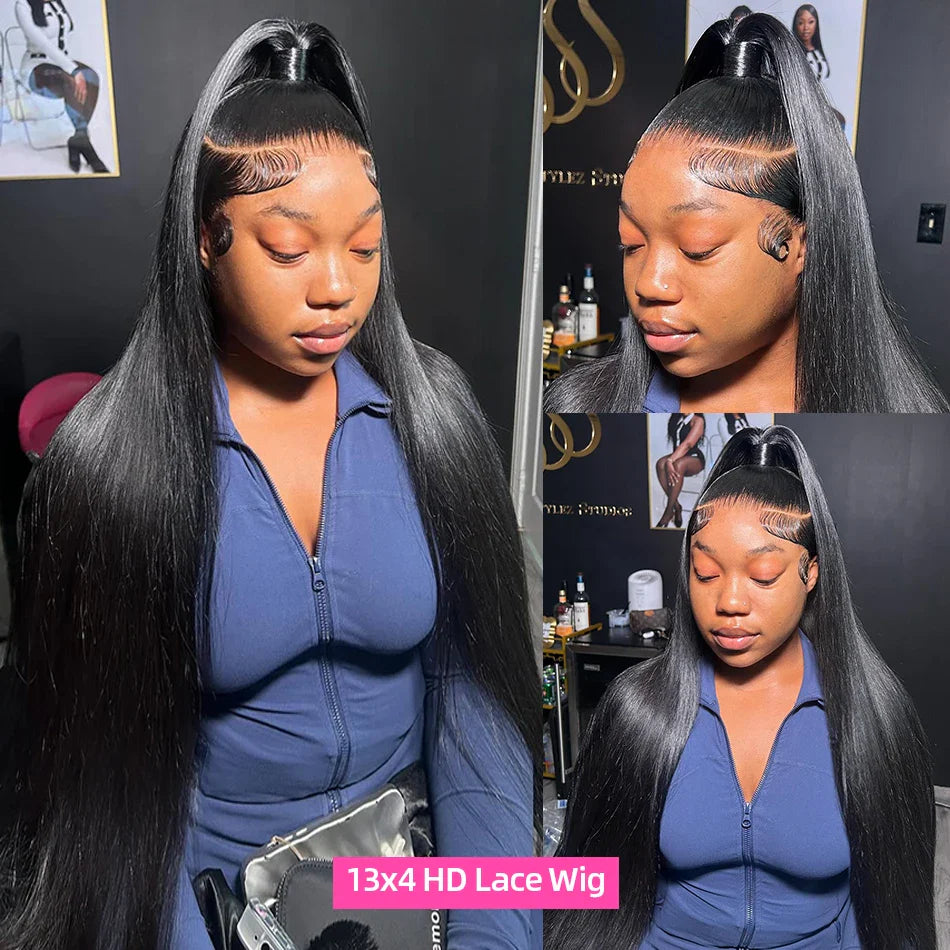 30 40 Inch Straight Human Hair Wigs HD Lace Wig 13x6 Human Hair Bone Straight Lace Frontal Human Hair Wigs For Women
