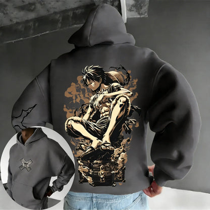 Anime Luffy Printed Cotton Hoodie  Spring/Autumn Men's New Street Hip Hop Loose Casual Parent Child Sweater Top