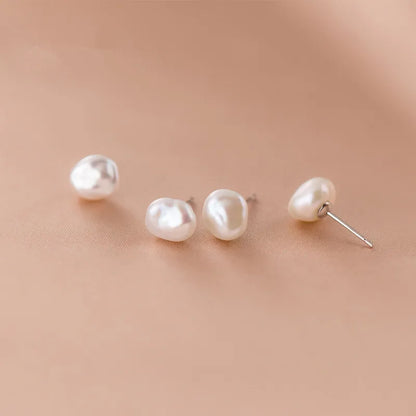 925 Sterling Silver Gentle Simple Nnatural Pearl for Women Luxury Piercing Earrings Wedding Fashion Charm Jewellery Gift