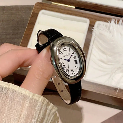 Fashion Oval Dial Women's Watch Casual Leather Band Analog Quartz Watches Female Wristwatch Dropshipping Clock Reloj De Mujer