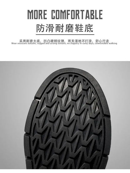 Ankle Boots Black PU Leather Men's Sports Shoes Autumn Winter Comfortable High-top Casual Fashion Platform Boots Man Round Head