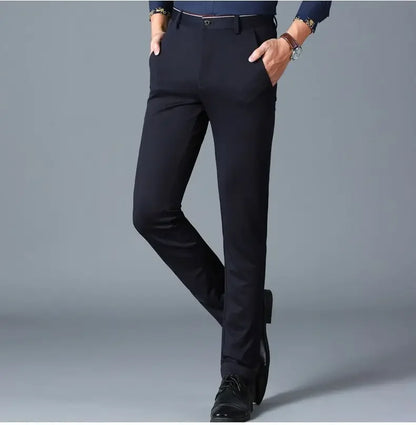 Stylish Black Dress Pants for Men Comfortable Casual Trousers Four-Season Korean Business Suit Pants Male Stretch Slim-Fit Pants
