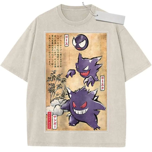 Graphic T Shirt Man Women Oversized Vintage Washed Anime Short Sleeve Tee Summer 2026 Streetwear Casual Tops Y2k