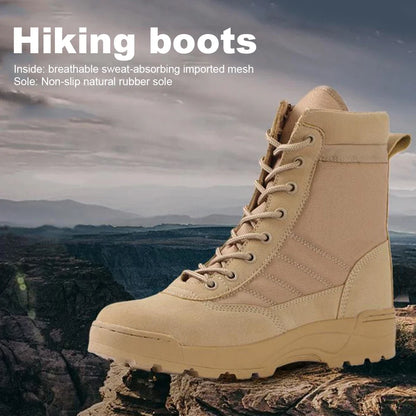 Desert Combat Boots Lace Up Outdoor Hiking Boots Breathable Hunting Training Boots Lightweight Non-Slip for Men