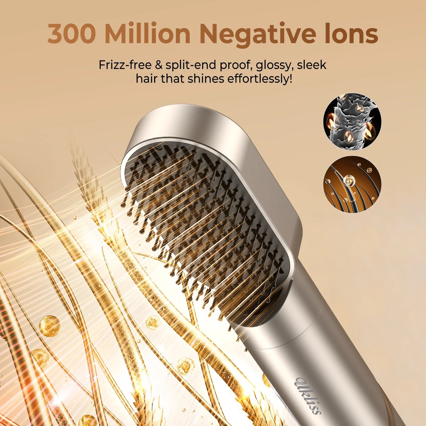 8 in 1 Hair Dryer Brush High Speed Brushless Blow Dryer Negative Ionic Hair Heating Brush Hot Air Styling Comb Auto Hair Curle