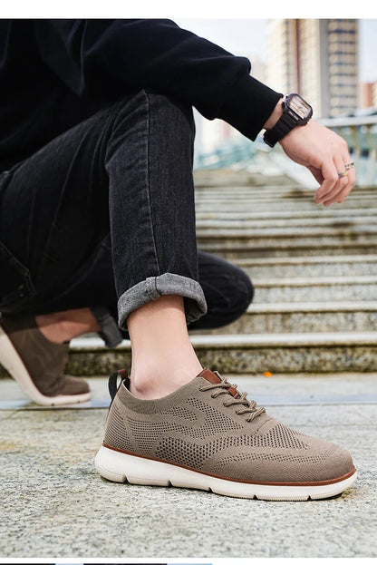 Large Size Comfortable Men's Shoes Light Fashion Casual Sports Shoes Breathable Flying Mesh Top Loafers