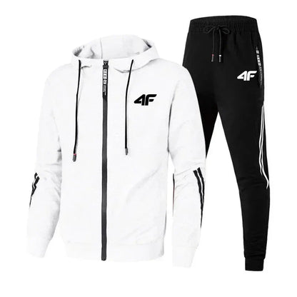New zipper long-sleeved sportswear set for men, fashionable street style casual wear, soft and comfortable set