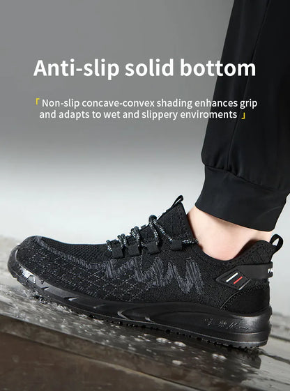 Lightweight Safety Shoes Men Steel Toe Sneakers Puncture Proof Breathable Work Safety Boots Man Comfy Construction Work Shoes