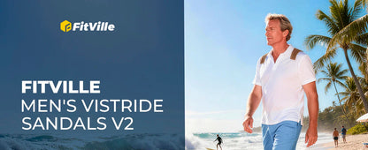 FitVille Mens Sandal Wide Toe Box Walking Athletic Sandals For Men With Arch Support Cushion Slip-Resistant Beach Sandals
