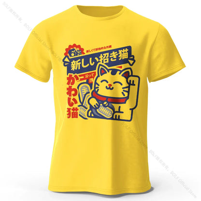 Kawaii Anime Printed 100% Cotton T-Shirt, Soft & Breathable Round Neck Short Sleeve Tee, Unisex Harajuku Style