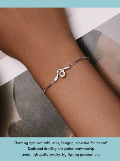 925 Sterling Silver Luxury Spirit Snake Bracelet Lobster Clasp Chain Pave Setting CZ for Women Trendy Fine Jewelry