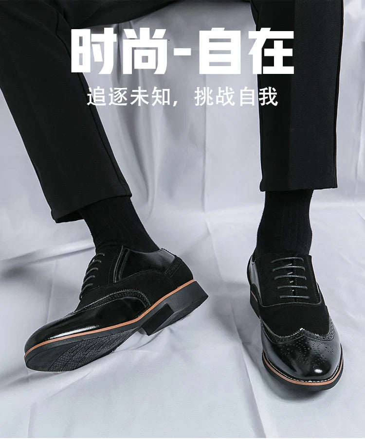 Retro Oxfords Shoes Men Classic Men's Dress Shoes Casual Business Social Brogues Shoes For Wedding