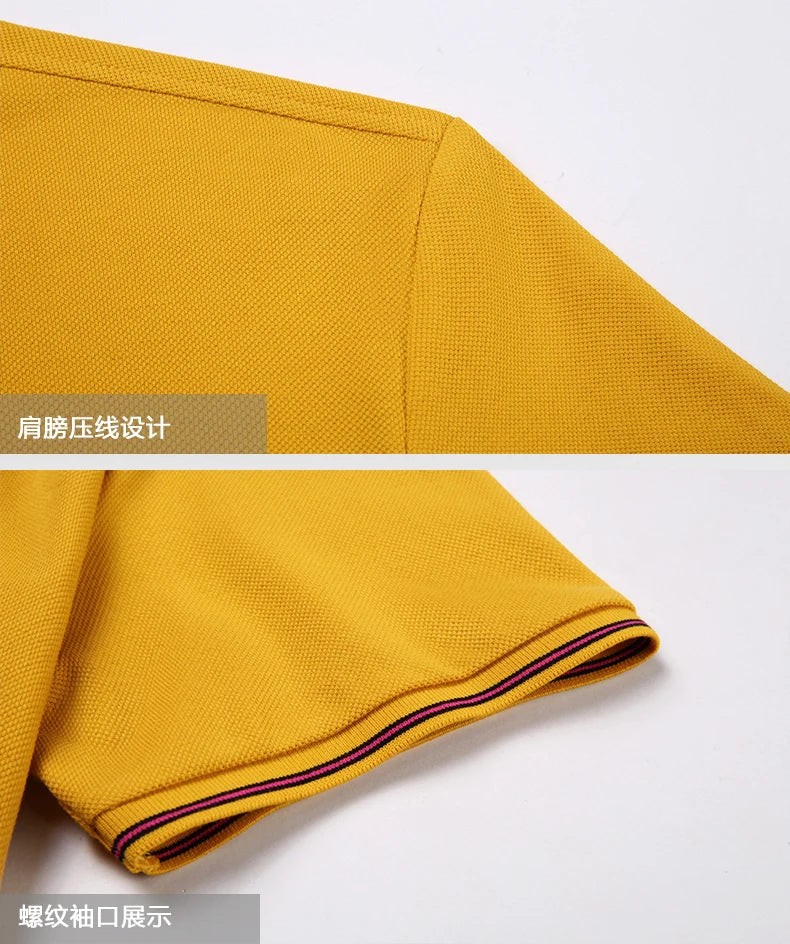 100% Cotton high-End Brand Men's Summer Exquisite Embroidery Short Sleeved Polo Shirt Trend Casual Lapel T-Shirt Men's Clothing