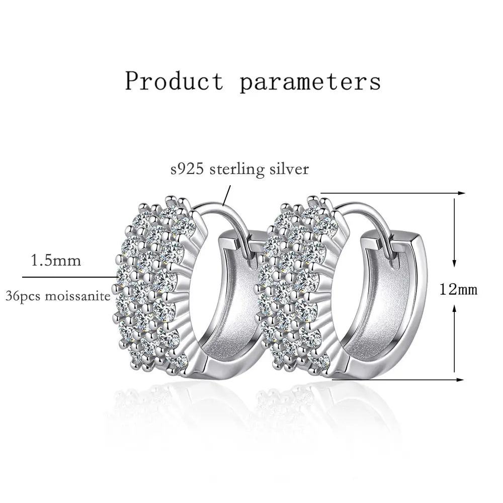 GRA Certified Moissanite Hoop Earrings for Women s925 Sterling Silver Wedding Huggie Earrings Party Jewelry Wholesale