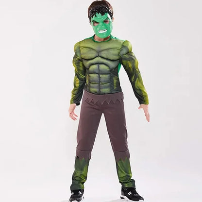 Halloween Party Role Playing Spider Man Superman Children's Tight Clothing 2024 New Hulk Iron Man Children's Fantastic Costume