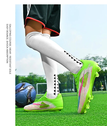New Men Football Boots Outdoor Non Slip Match Boys Breathable Soccer Shoes Sport Adult Cleats Training Long Spikes Comfortable