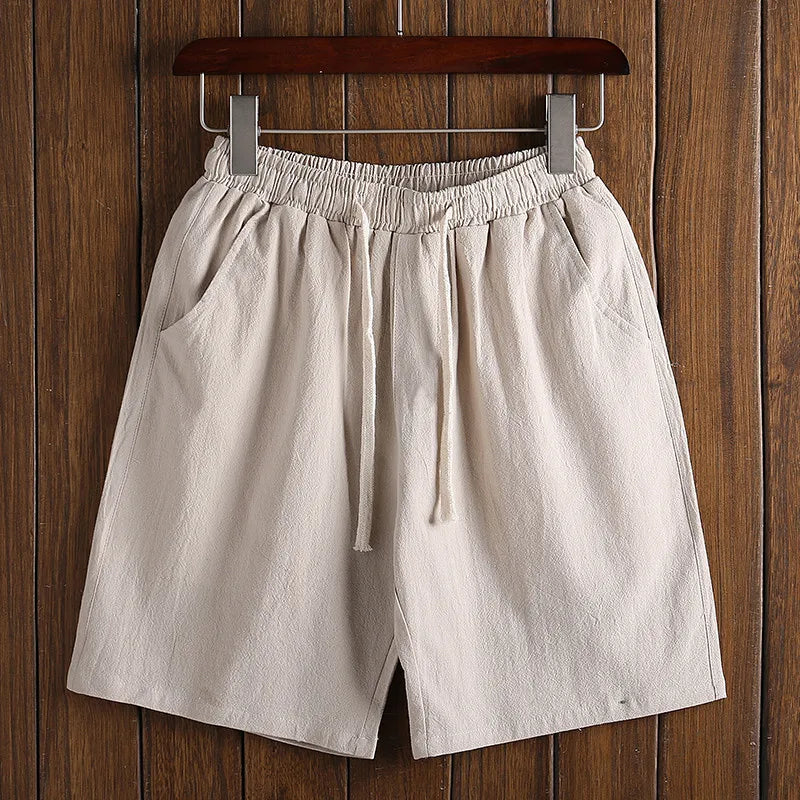 Plus size M-7XL Summer Men Pants Elastic waist cotton linen Shorts Casual Hawaiian Beach Male Sport Joggers Half Trousers