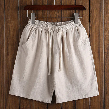 Plus size M-7XL Summer Men Pants Elastic waist cotton linen Shorts Casual Hawaiian Beach Male Sport Joggers Half Trousers