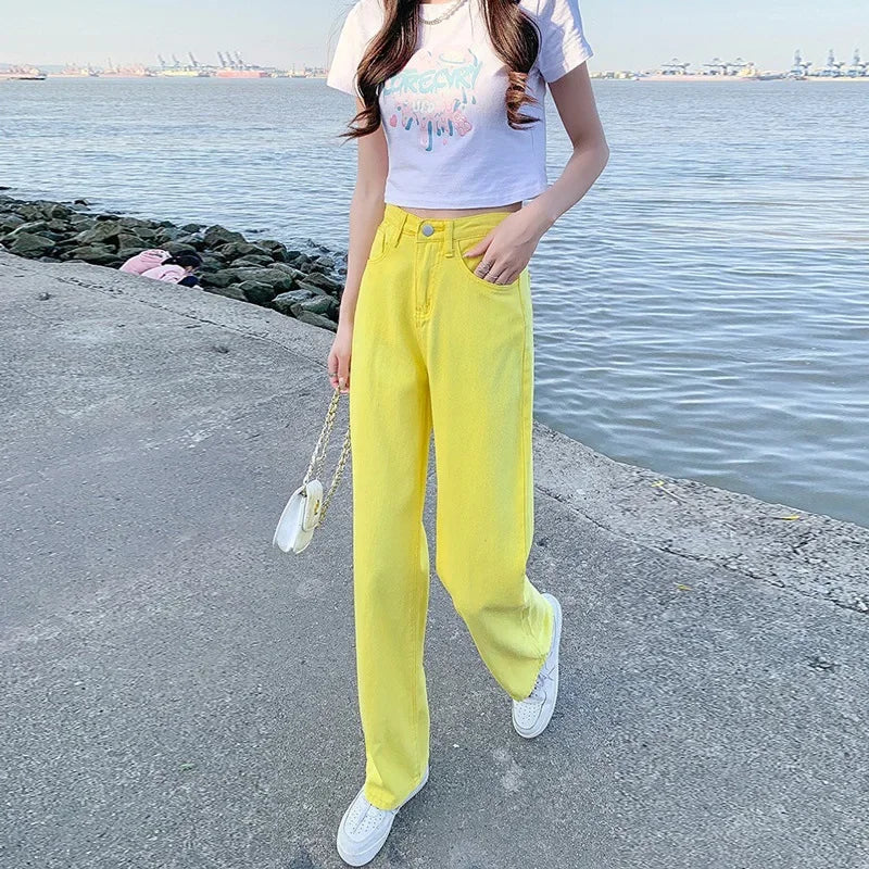 High Waist Women's Jeans Draping Slimming Long Pants