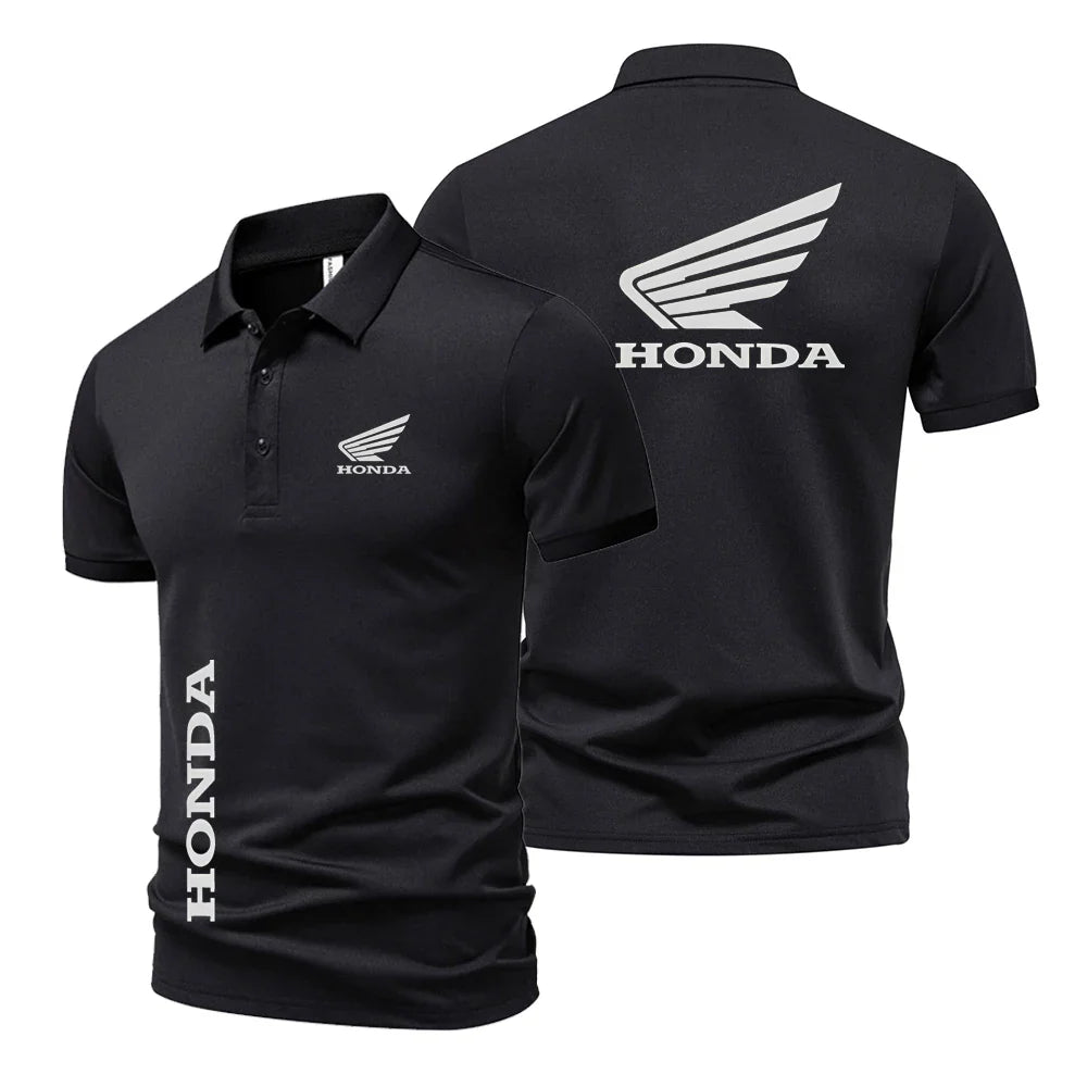 Summer high quality tops men and women short-sleeved t-shirts Honda racing POLO shirts motorcycle print t-shirts