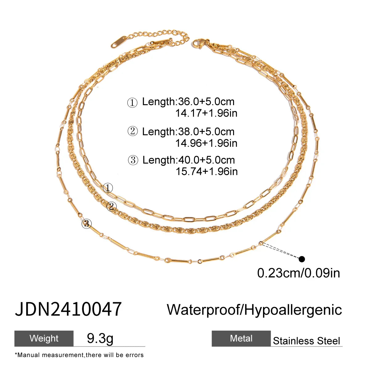 Simple Jewelry 18K Gold Plated Flat Snake Chain Layer Necklace Stainless Steel Snake Rope Chain Necklace Gift