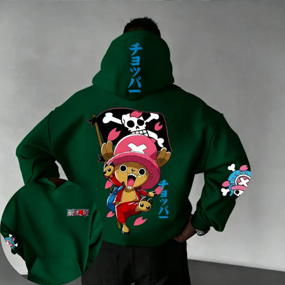New ONE PIECE Men's Hoodie Sweater Tony Tony Chopper Japan Anime Summer Autumn New Boys Children's Long Sleeve Parent-Child Wear