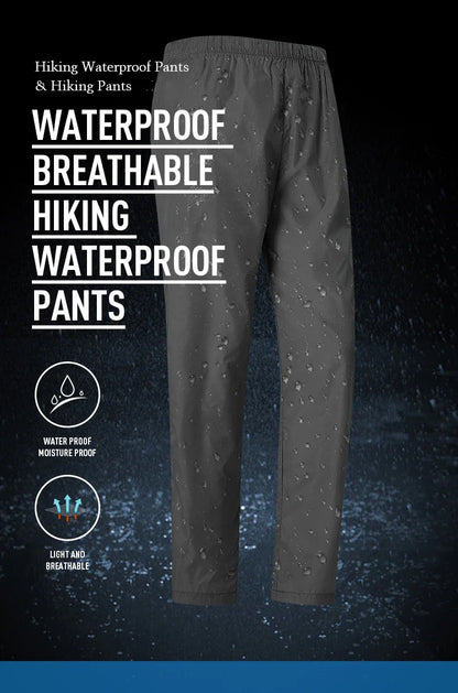 Waterproof Hiking Pants Unisex Camping Trekking Climbing Rain Pants Outdoor Sports Quick Dry Mountain Women Men Trousers