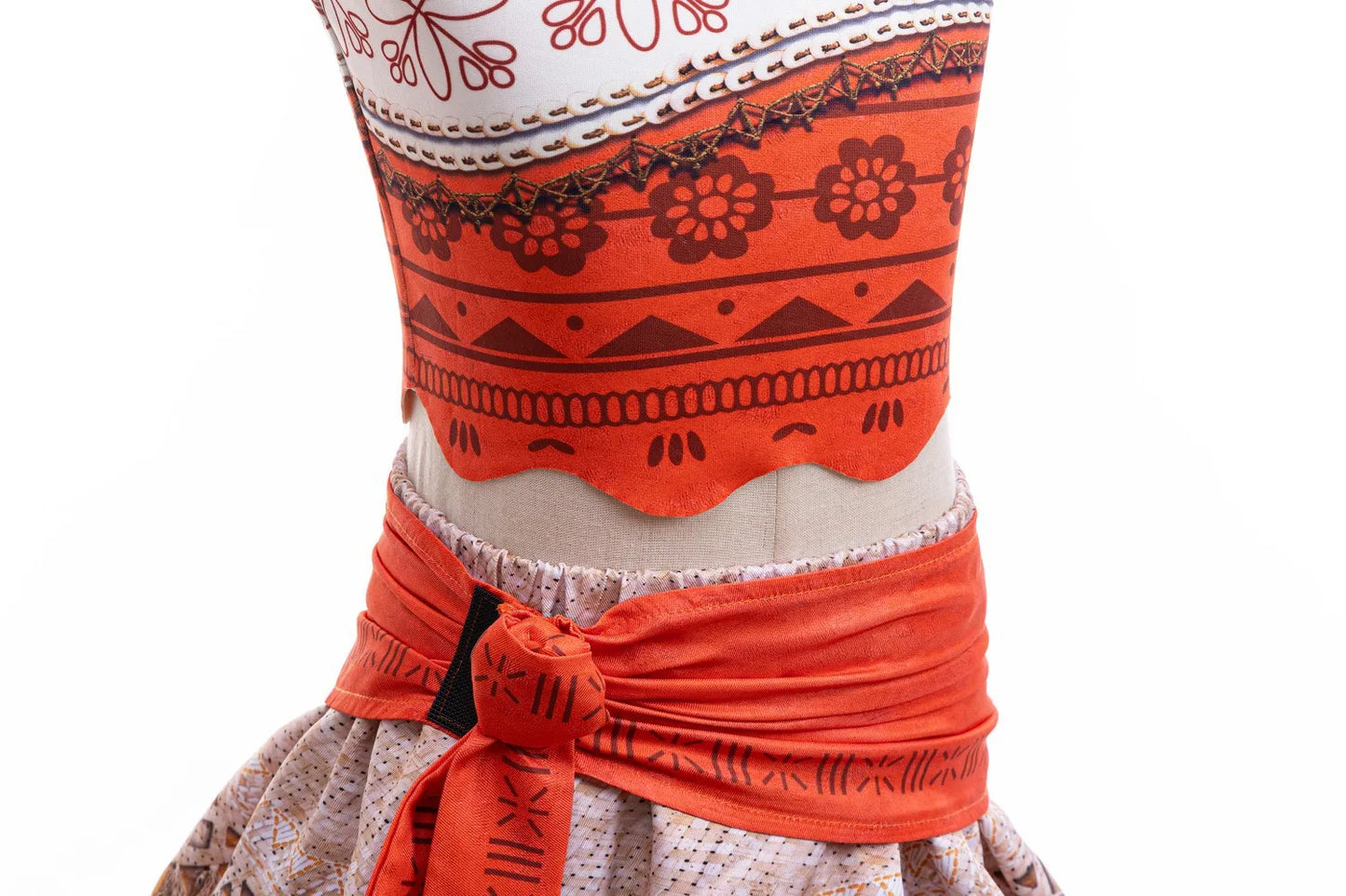 Moana Cosplay Dress For Girl New Little Girl Two Piece Suit Children Geometric Print Clothes Halloween Carnival Outfit Moana