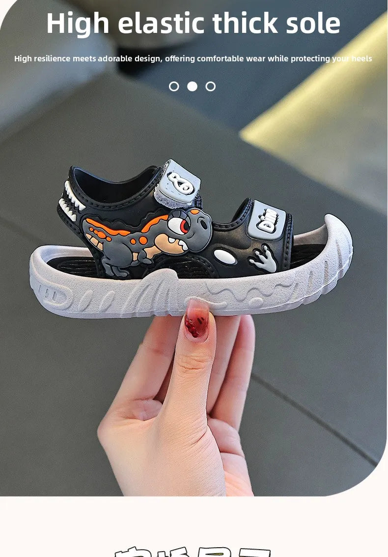 Children' Fashion Sport Sandals Geometric Patterns Breathable Wear-resistant Soft Shoes With Adjustable Velcro For Boys & Girls