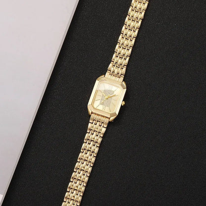 Fashion Rectangle Women Watches Stainless Steel Strap Quartz Wristwatches Reloj Mujer（Without Box）