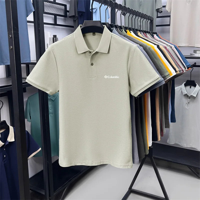 Cotton100% Men's Summer Luxury High Quality Short Sleeves Polo Shirt Letter Printing 25colors Brand T-Shirt Business Men's Wear