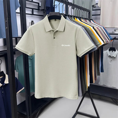Cotton100% Men's Summer Luxury High Quality Short Sleeves Polo Shirt Letter Printing 25colors Brand T-Shirt Business Men's Wear