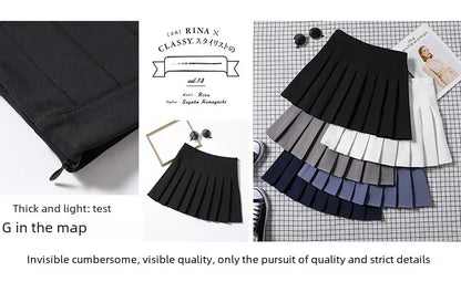100-crotch Women Spring Summer Jk White A- crotch High-waist Short Skirt Autumn Winter Plaid Half-skirt