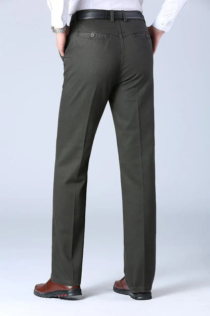 Mens Trousers Business Casual Pants Autumn Spring Dress Straight Pants Black Suit Pants Loose Formal Dress Pants
