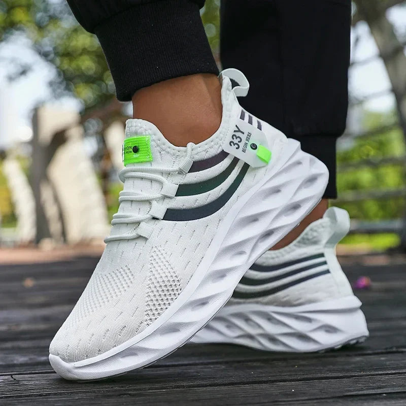 Men's Summer Breathable Mesh Shoes Lightweight Non Slip Knit Running Sneakers Trendy Aesthetic Focused Jogging Basketball Shoes