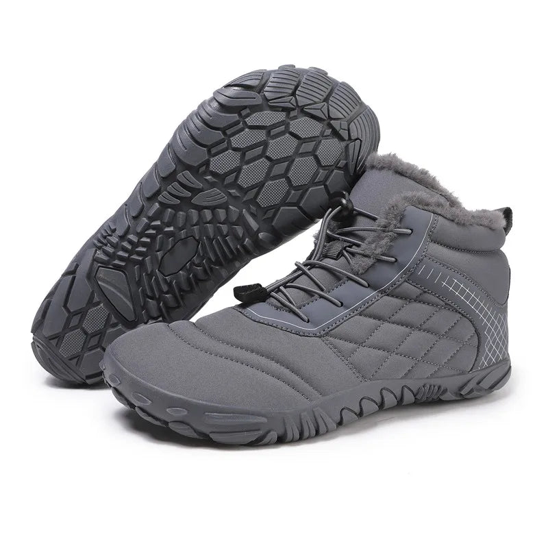 Botas de Caminhada de Inverno Barefoot Masculinas Femininas, Botas de Neve Quentes Sem Salto, Botas de Tornozelo com Biqueira Larga, Impermeáveis Minimalistas