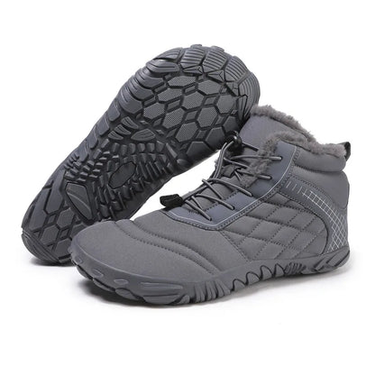 Botas de Caminhada de Inverno Barefoot Masculinas Femininas, Botas de Neve Quentes Sem Salto, Botas de Tornozelo com Biqueira Larga, Impermeáveis Minimalistas