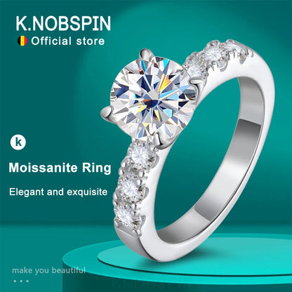 D VVS1 2ct Moissanite Rings for Women Engagement Wedding Brilliant Lab Diamond Band with GRA s925 Sterling Silver Ring