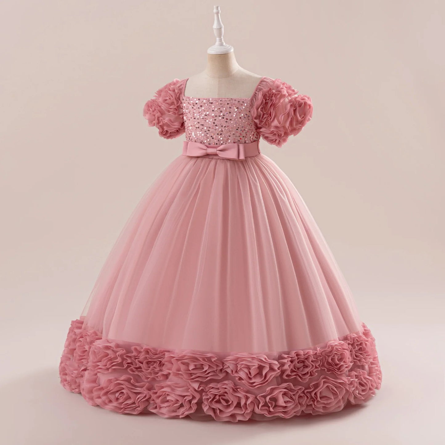 Summer Flower Girls Party Dress Elegant Tulle Bridesmaids Wedding Princess Dresses Girl Gala Birthday Evening Christmas Costumes