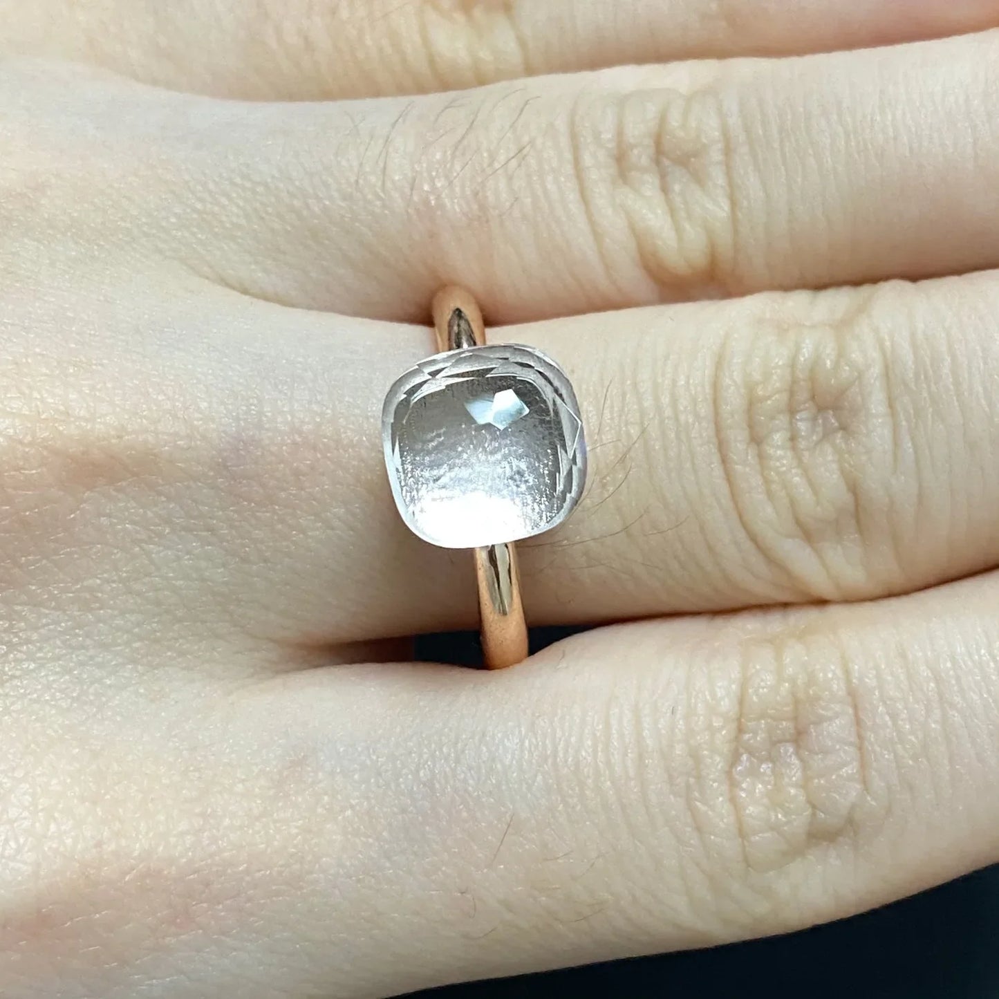 Stylish Purple Crystal Rose Gold Plated Candy Ring 30 Colors Simple Candy Color Jewelry Gift for Women Valentine's Day