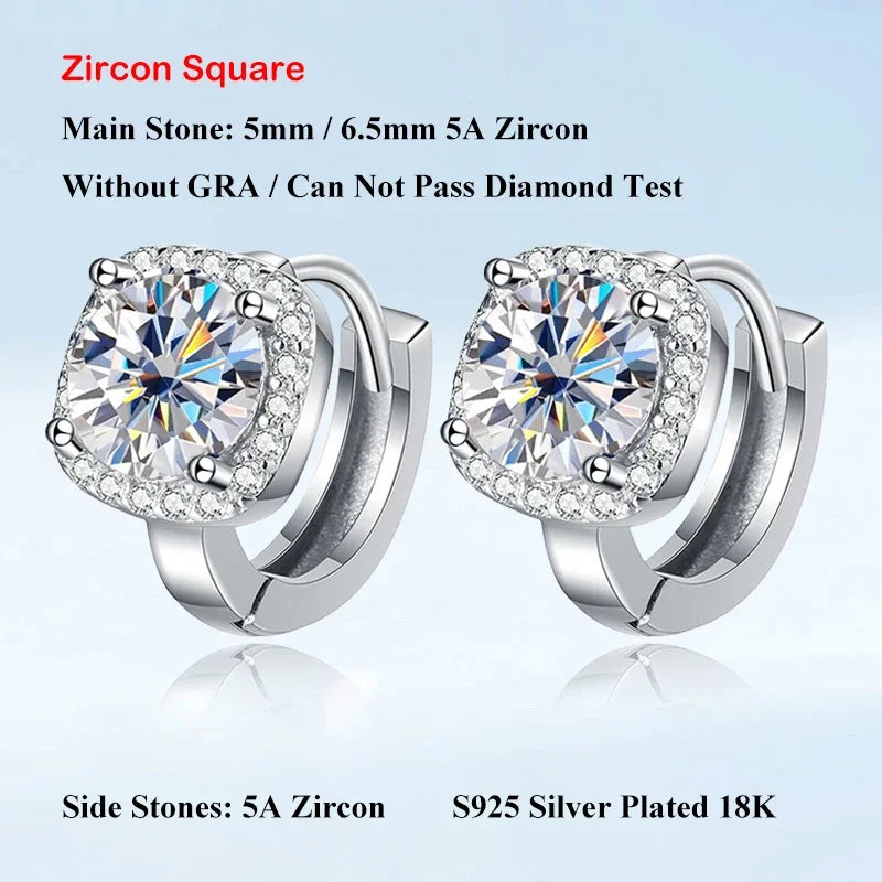 New In 1-2cttw D Color Moissanite Hoop Earrings for Women S925 Silver Party Small Ear Buckle Wedding Earring Wholesale