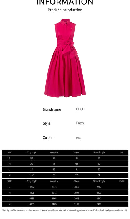 Women's Dress Summer Beach Party Sleeveless Single breasted Lace up Design Women's Long Dress