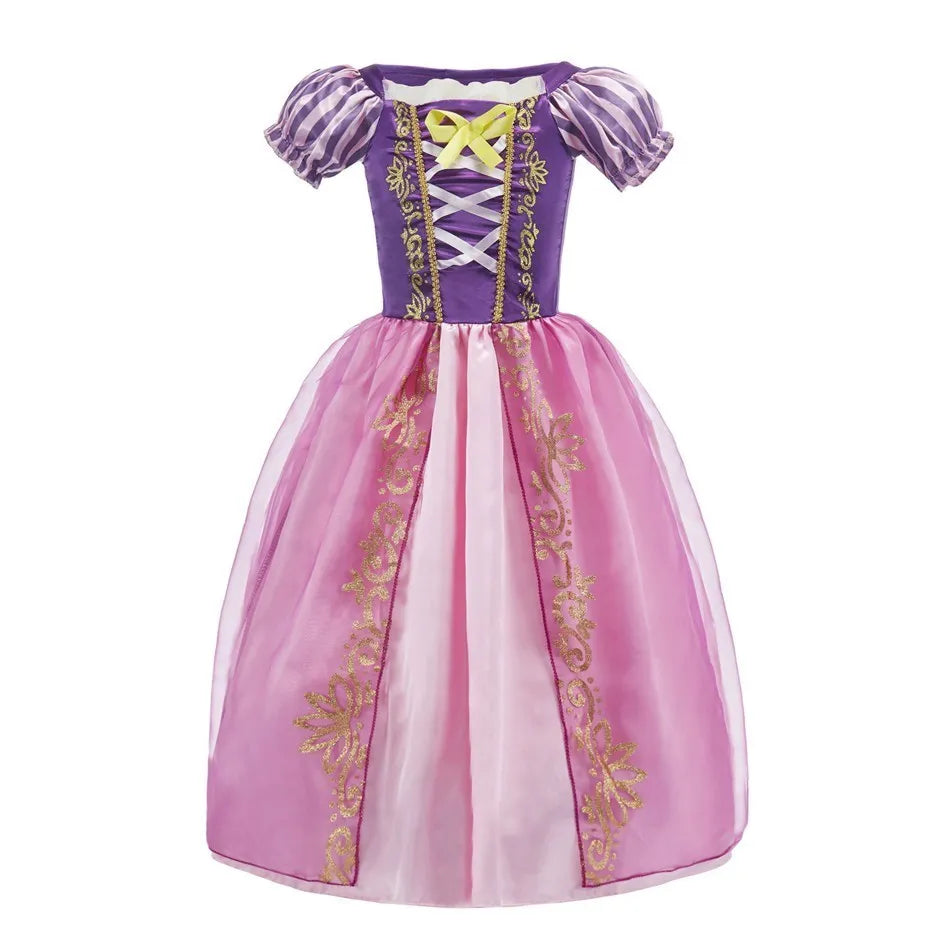 Fantasia Infantil Belle Menina Halloween Princesa Vestido Cosplay Festa Crianças Rapunzel Cinderela Anna Elsa Encanto Roupa de Aniversário