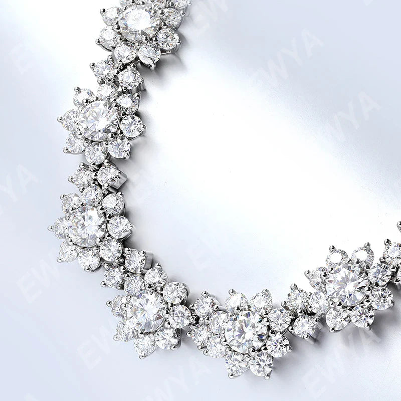 Luxury Sunflower 2.8-5.8cttw Full D Color Moissanite Drop Earrings for Women S925 GRA Certified Diamond Tassel Earring Gift
