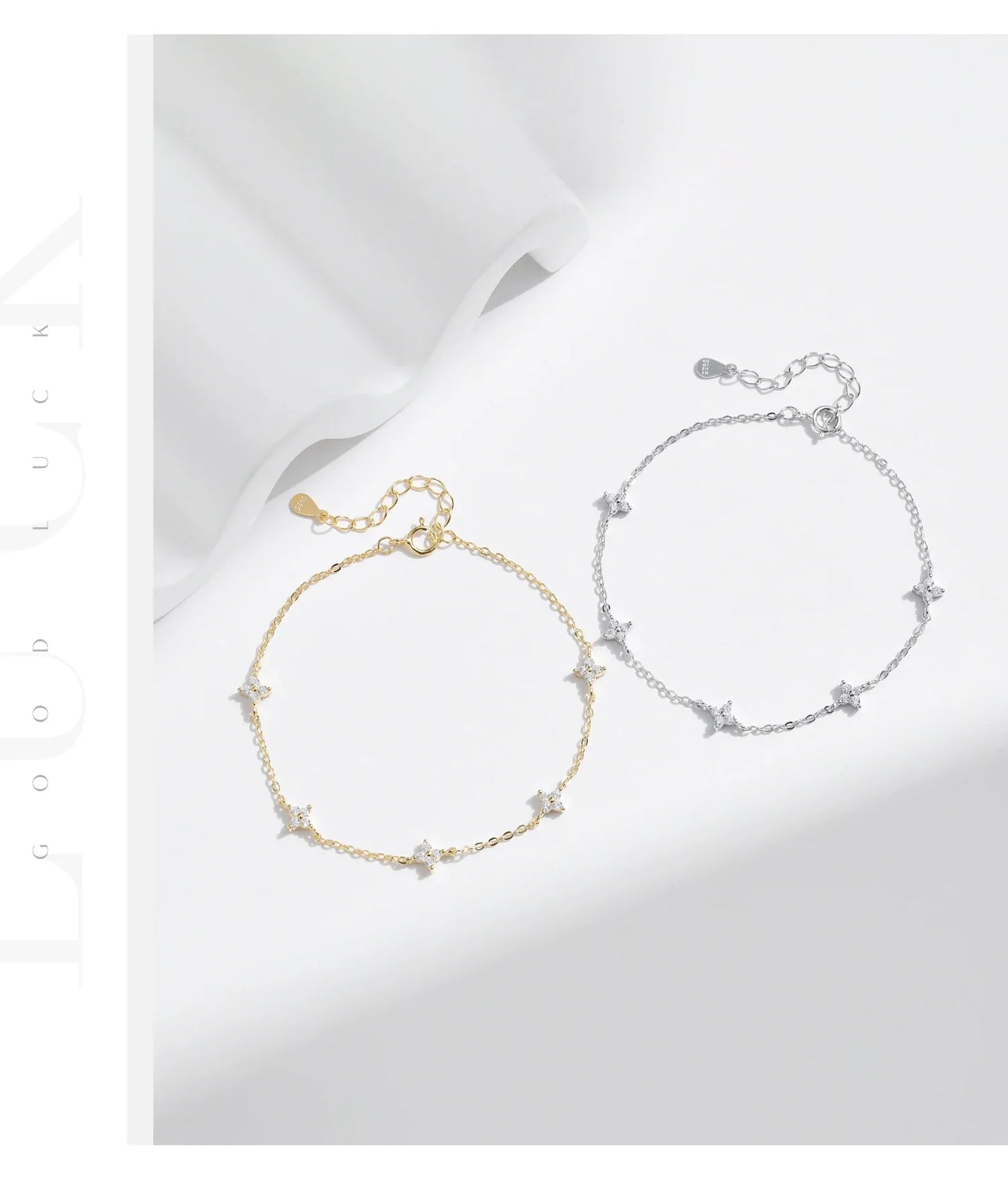 925 Sterling Silver Mini Flowers Bracelet Dainty Link Chain Pave Setting CZ For Women Wedding Fine Jewelry Gift
