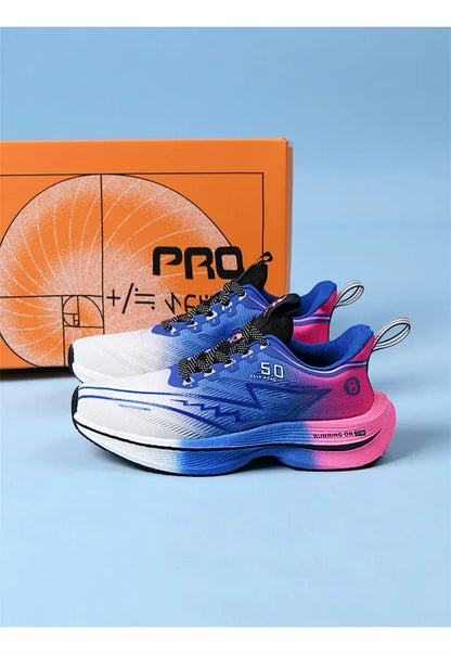 Men's Carbon Plate Running Shoes Soft Cushion Shock Absorbing Sports Shoes Unisex Sneakers Light Anti-Slip Training Shoes