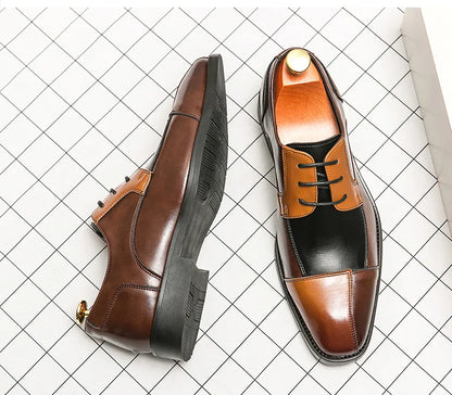 Trend Social Leather Shoes Men Classic Casual Business Leather Shoes Retro Men's Dress Shoes High Quality Office Wedding Leather