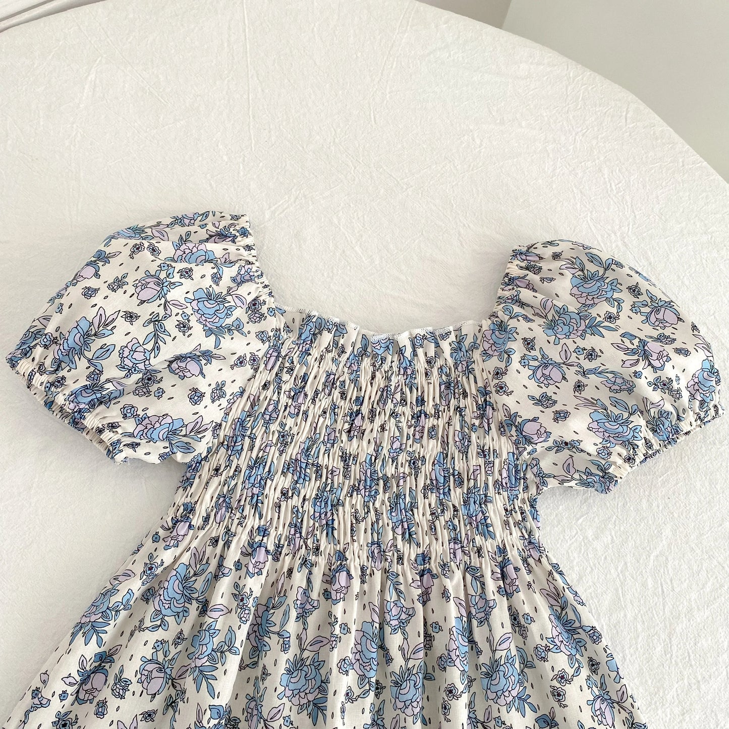 1-6Yrs Casual Summer Kids Girls Dress Floral Kids Clothes Ruffled Collar Purple Baby Girl Princess Dress New Flower Girl Dresses
